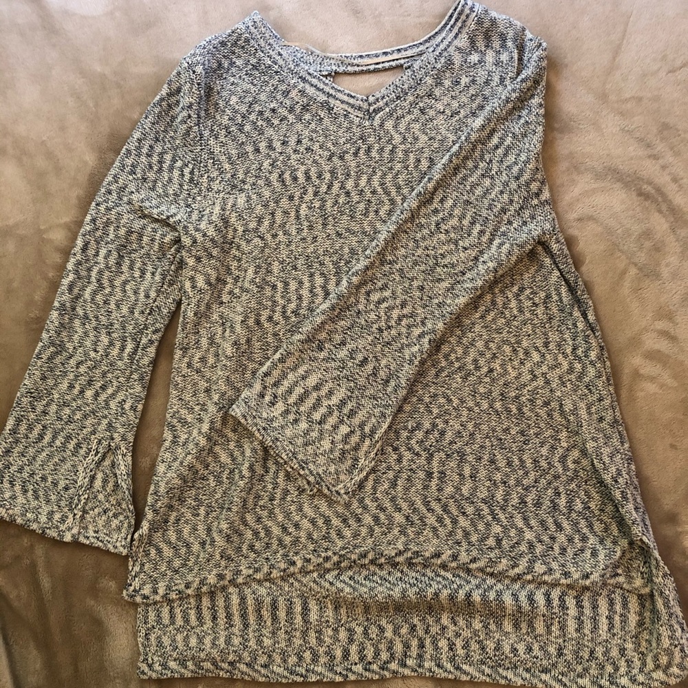 Blue and White Knit Sweater